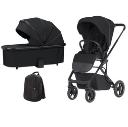 Carrello Alfa 2024 CRL-5508 Tiefschläfer Kinderwagen Midnight Black