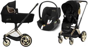 Cybex E-Priam 3.0 Kinderwagen + Cloud Z2 i-Size Autositz 0-13 kg Cherub Wings von Jeremy Scott