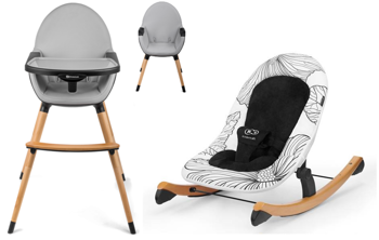 Kinderkraft Finio + Fini Liege/Wippe + Stuhl schwarz/weiß