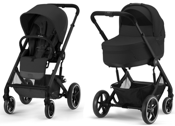 Cybex Balios S Lux Tiefschläfer Kinderwagen Moon Black 2023 Gestell Schwarz