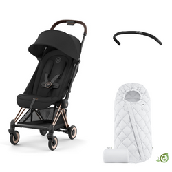 Cybex Coya Kinderwagen Rosegold Gestell Sepia Schwarz